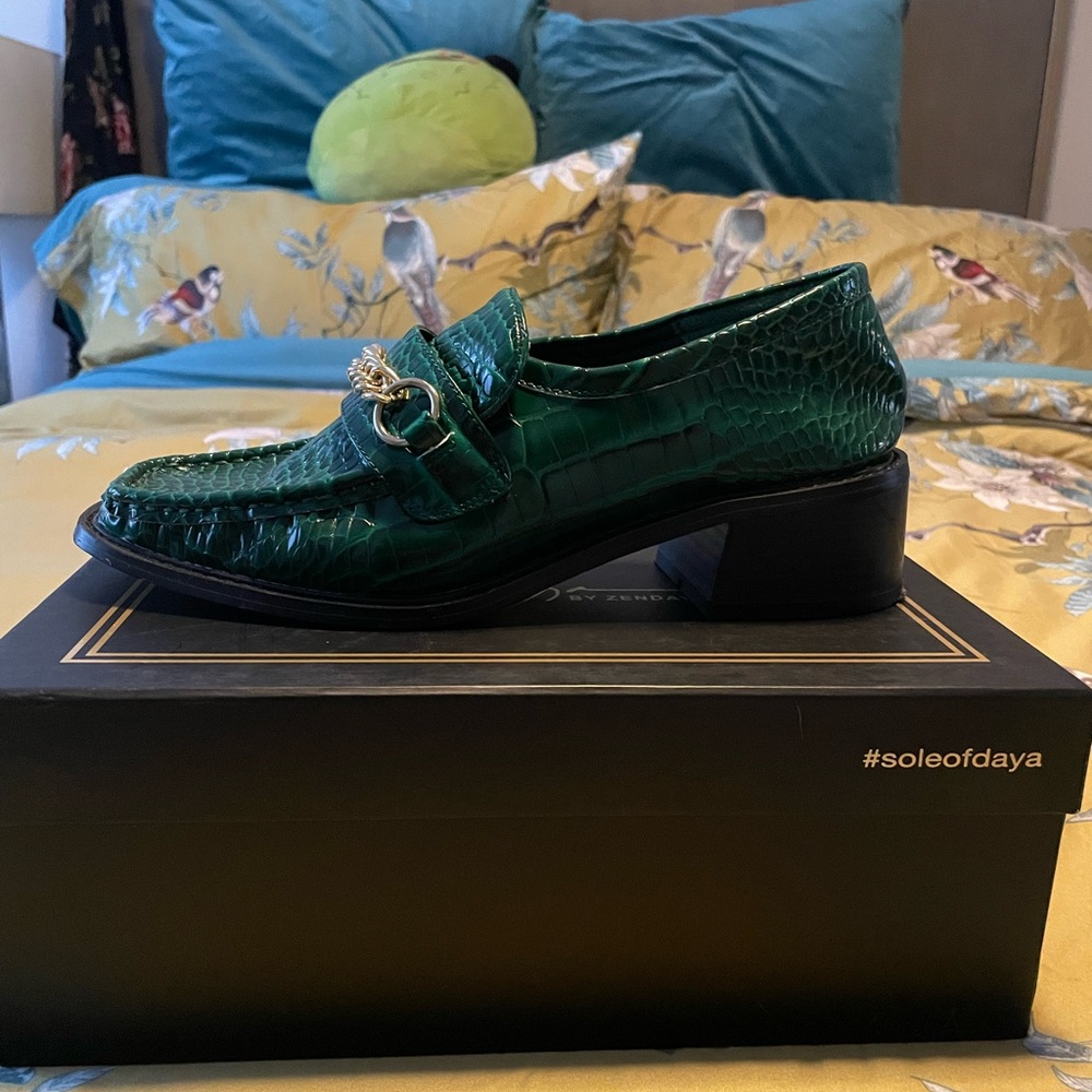 ASOS Emerald Croc-Effect Loafers